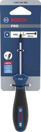 Tua vít Bosch PRO PH0 x 60 mm dành cho các công việc đòi hỏi độ chính xác cao.